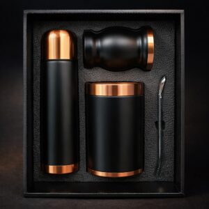 Set de Mate color Negro/Cobre con Bolso