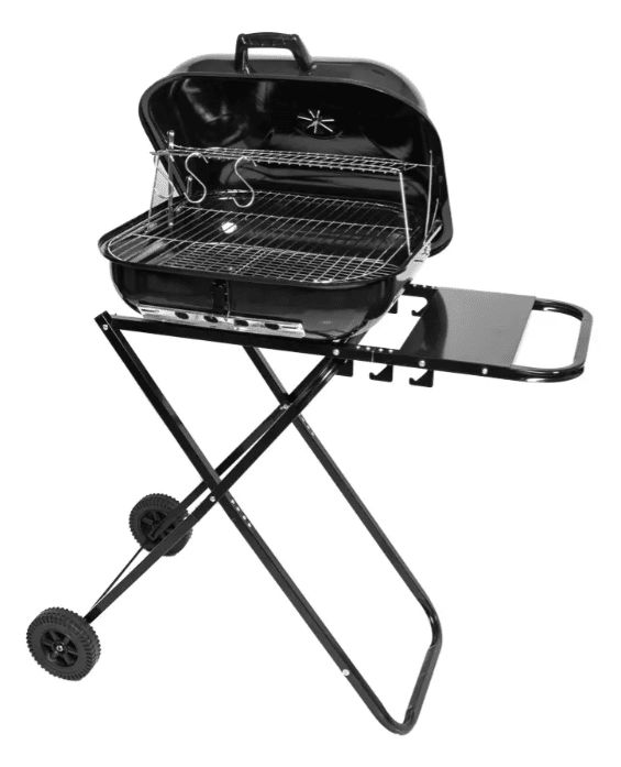 Parrilla plegable con ruedas